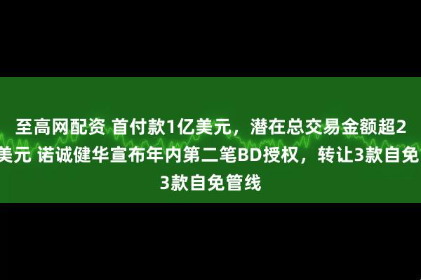至高网配资 首付款1亿美元，潜在总交易金额超20亿美元 诺诚健华宣布年内第二笔BD授权，转让3款自免管线